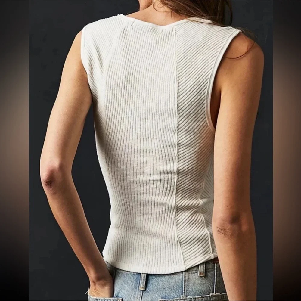 Free People x We The Free Boss Babe Ribbed Jersey Tank - Picture 2 of 6